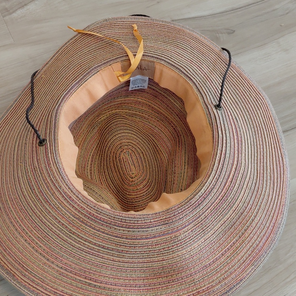 Scala Multicolor Straw Sun Hat with Black Band - Picture 3 of 6